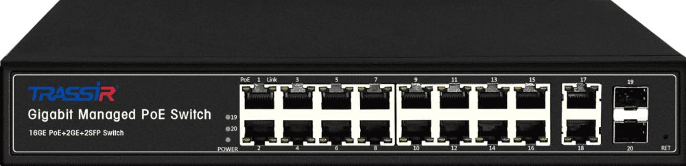 Коммутатор TRASSIR TR-NS24202S-300-16PoE