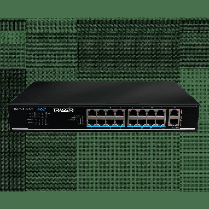 Неуправляемый  коммутатор TRASSIR TR-NS1018-135-16POE v2